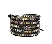 Beautiful Agate Gemstones 5 x Leather Wrap Bracelet Earth Colors with S.steel Button