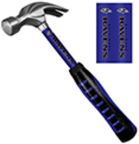 Licensed NFL Baltimore Ravens Team Logo New And Improved Ultra Comfortable Pro-Grip 16 Oz. Hammer