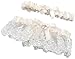 Darice VL58631, Lace Heart Accent Adjust Garter with Toss Away, Cream