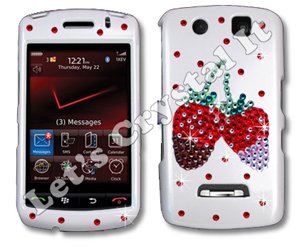 Blackberry 9500/9530 Storm Swarovski Crystal Bling Cell Phone Cover (Strawberries)