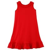 Chez Ami by Patsy Aiken Designs Knit Ruffle Dress Red Girls Sizes 3-16