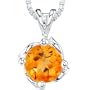 1.25 cts Round Cut Citrine Pendant in Sterling Silver