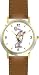 The Greek Discus Thrower (Discobolus) by Myron - WATCHBUDDY&Acirc;&reg; DELUXE TWO-TONE THEME WATCH - Arabic Numbers - Brown Leather Strap-Size-Children's Size-Small ( Boy's Size & Girl's Size )