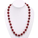 Handmade Ruby Quartz Necklace With Silver Floral Beads