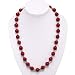 Handmade Indian Ruby Necklace With Silver Floral Beads