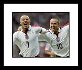 David Beckham and Michael Owens England National Team Framed 8x10 Photograph Goal Celebration