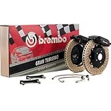 Brembo GT Grand Turismo Big Brake Kit 4 Piston Black Caliper 345x28 2-Piece Drilled... by Brembo