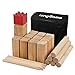 Outdoor Kubb Yard Game for Kids and Adults Hardwood Knot-Free Wooden Family Backyard Giant Lawn Games Set with Carrying Bag (Medium)