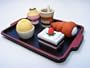 Authentic Iwako Take Apart Puzzle Eraser, Snack or Afternoon Tea Time, Cupcake, Pudding Cup, Coffee Cake, Chocolate Milk Shake, Tray Included (6 Pcs Total).