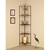 Four Tier Corner Shelf in Goldish Copper