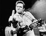 Johnny Cash (Middle Finger) Glossy Music Photo Photograph Print - 8x10