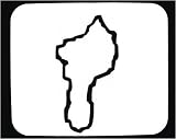 Decorated Mouse Pad with geographical, map, "black and white", Benin, region, place, land, geography, outline