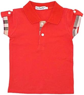 Ladouby Boys Shorts Sleeve Polos Shirts 100% Cotton Kids T shirts 3-8Years