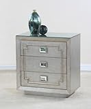 Contempo Silver 3 Drawer Side Chest by Ultimate Accents - White (46764CH)