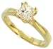 14k Yellow Gold Solitaire Ring 1/4 (6mm) wide, w/ 0.87 Carat Princess Cut Diamonds