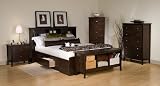 Espresso Finish Queen Size Platform Captain Storage Bed