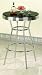 Round Dining Room Tables | Pub Tables | Commercial Dining Tables | Dinette Tables | Nook Dining Tables - Retro Chrome Finish Black Table Top Bar / Pub Table