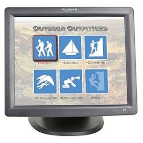 Planar PT1700MX-BK 17-Inch 5-Wire Resistive Touch Screen Analog LCD Monitor with Dual USB/Serial Controller with 5-90 degrees Tilt (Black)