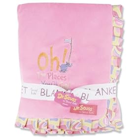 Trend Lab Dr. Seuss Ruffle Trim Receiving Blanket, Oh! the Places You'll Go! PinkTrend Lab Dr. Seuss Ruffle Trim Receiving Blanket