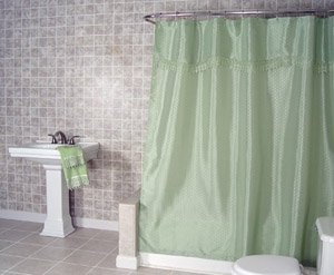 Jenny Sage Green Fabric Shower Curtain Jenny Sage Green Fabric Shower Curtain