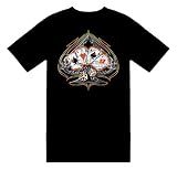 Aces Four Of A Kind Poker Playing Cards T-Shirt; Great Gift Ideas for Adults, Men, Boys, Youth, & Teens, Collectible Novelty Shirts