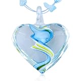 Blue Clear Heart Pendant Murano Glass For Valentines Day Gift 418A2A8ILPL. SL160 Blue Clear Heart Pendant Murano Glass For Valentines Day Gift