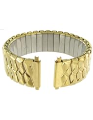 18-22mm Straight End Speidel Twist-o-flex Gold Tone Elegant Link Stainless Steel Watch Band 1281/32
