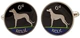 Ireland Dog Coin Cufflinks Hand Painted