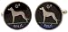 Ireland Dog Coin Cufflinks Hand Painted by Cuff-Daddy