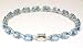 14k Oval Blue Topaz Line Bracelet