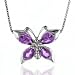 Sterling Silver & Amethyst Butterfly Pendant with 18