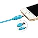 [Apple MFI Certified] Omars 3ft/ 0.9m Lightning 8pin to USB Power and SYNC Flat Cable Charger Cord for Apple iPhone 5 / 5s / 5c / 6 / 6 Plus, iPod touch 5, iPod nano 7, iPad Mini / mini 2/ mini 3, iPad 4 / iPad Air / iPad Air 2 (Blue 0.9m)