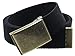 Canvas Web Belt Flip-Top Antique Brass Buckle/Tip Solid Color 50