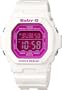 Casio Women's BG5601-7 Baby-G Square Luminous Color White Digital Watch