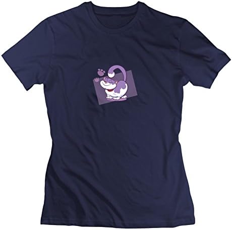 Cool Cat Printed Custom : X-small Womentop-shirt Navy- Made In Good Quality.