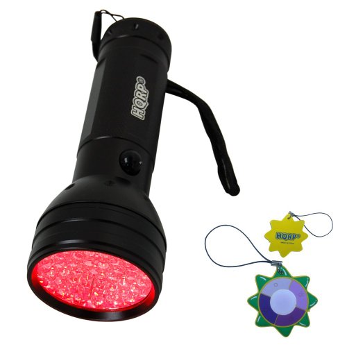 HQRP Professional Powerful 51 LEDs Red Light Flashlight For Night Observation of Deer, Badgers, Field Mice, Starlings, Beavers and Other Animals plus UV Meter