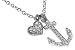 14 Karat White Gold Rollo Link Necklace, With Sliding Pave Set 