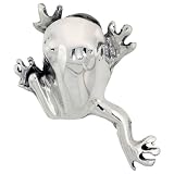 Sterling Silver Happy Hopper Frog Brooch Pin, 1 7/8″ (48 mm) tall
