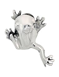 Sterling Silver Happy Hopper Frog Brooch Pin, 1 7/8 inch (48 mm) tall