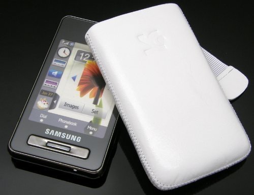 Suncase Ledertasche f&uuml;r Samsung SGH F480 F480i wei&szlig; Preisvergleich