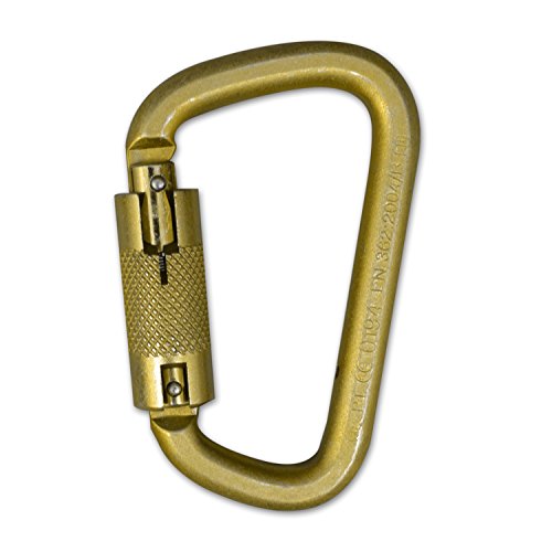KwikSafety Yoke N252G TRCP Yellow Zinc Alloy Stainless Steel Carabiner