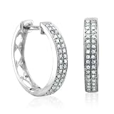 10k White Gold Diamond Hoop Earrings (HI, I, 0.30 cttw)