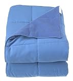 Dockers Twin/Full Fleece Flip Reversible Down Blanket, Smoke Blue/Light Blue