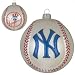 NEW YORK YANKEES Logo Blown Glass Hand Painted Baseball CHRISTMAS ORNAMENT