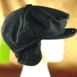 WOOL IVY DRIVER GOLF CAP / HAT with EAR FLAPS * CHARCOAL * Large / Extra Large