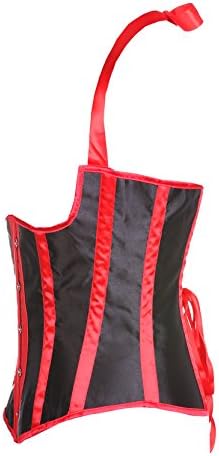 DarDuGo Women's Black Stripe Underbust Waist Training Corset With Shoulder Straps Red 6XL(US SIZE 18-20)