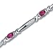 Modern Style Oval Cut Created Ruby Gemstone Bracelet in Sterling Silver Rhodium Finish