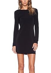 Scoop Neck Cotton Long Sleeves High-Low-Hem Bodycon Dress/Club Dress 