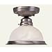 Home-Basics-91 - 1 Light Semi Flush Mount Ceiling Lighting Fixture - Brushed Nickel - B1298