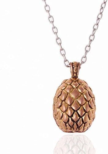 Game of Thrones Inspired Dragons Egg Metal Gold Color Pendant Chain Necklace